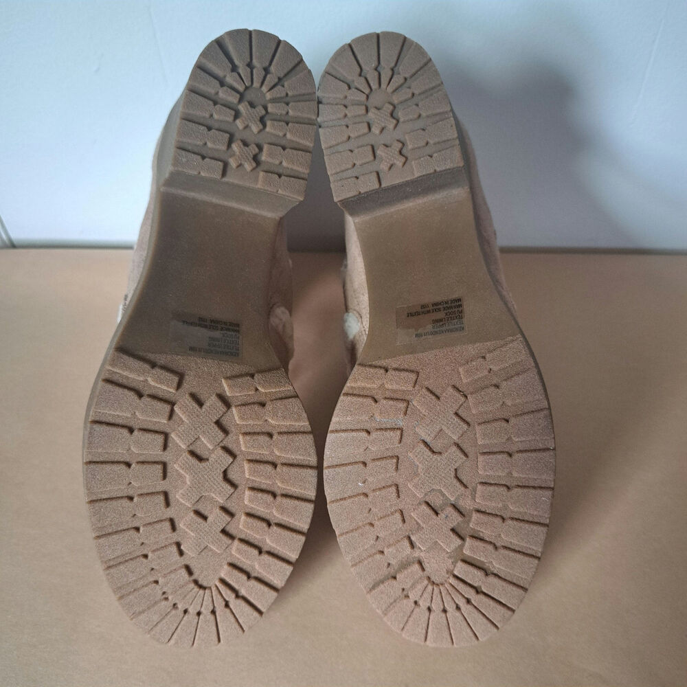 Madden NYC Taupe Lace Boot With Faux Fur Size 10 - Picture 7 of 9
